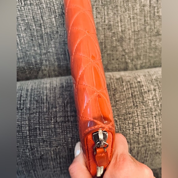 Chanel Coral Patent Leather Zip-Around Wallet - Picture 15 of 16